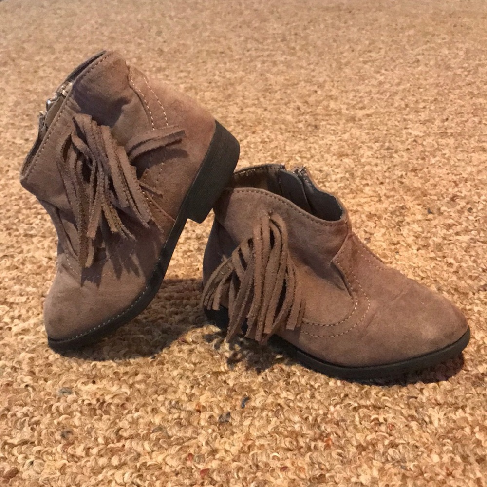 Toddler Brown Suede Fringe Boots 6t